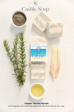 Load image into Gallery viewer, 4.4 Calypso - The Sea Nymph - natural soap with lemongrass and rosemary essential oils Castile Soap Studio